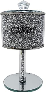 Silver Candy Jar Sparkle Ornament Bling Crushed Diamond Gift | CRYSTALLIZED Kitchen jar storage box cannister Handmade Craft