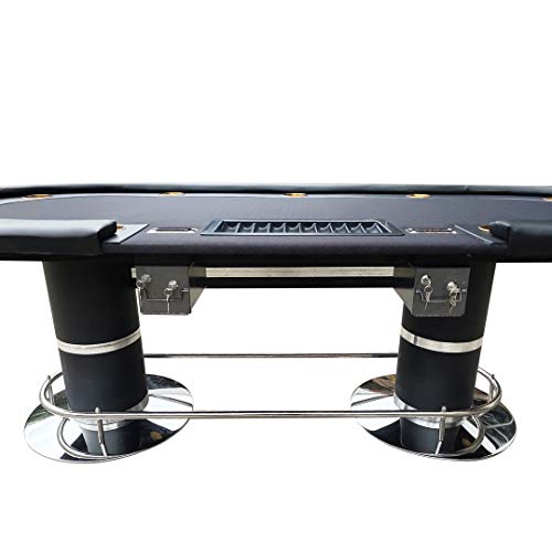 Ids Home 96" Dark Knight #48 Plus Poker Table With 500 Chip Trays Jumbo Cupholder Speed Cloth Two Drop Boxes #TOP7