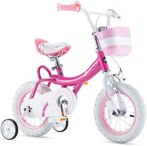 Royalbaby Kids Girls Bike Bicycle with Basket Training Wheels Kickstand 16 Inch Bunny Fuchsia