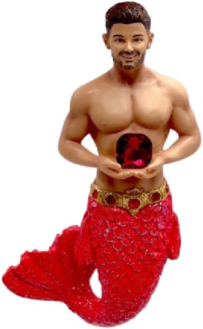 December Diamonds 55-55489 January Garnet Merman Ornament 4.5 Inches