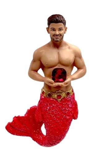 December Diamonds 55-55489 January Garnet Merman Ornament 4.5 Inches