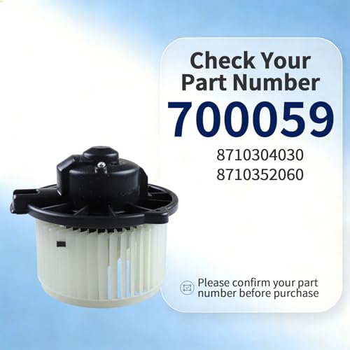 Image of HVAC Blower Motor with Fan - Compatible with Tacoma 1995-2004 and Echo 2000-2005 - AC Heater Fan Assembly - Part Number 700059 8710304030