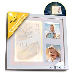 Baby Footprint Kit with LED Night Light - Baby Hand and Footprint - Newborn Footprint - Baby Shower Gifts - Newborn Essentials - Baby Registry Search - Keepsake Frame - Nursery Decor - New Size XL Baby Footprint Kit with LED Night Light Baby Hand and Footprint Newborn Footprint Baby Shower Gifts Newborn Essentials Baby Registry Search Keepsake Frame Nursery Decor New Size XL