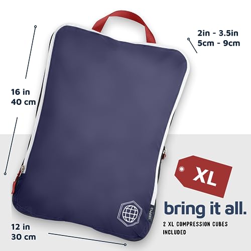 Large Compression Packing Cubes 6 Piece Set for Travel with Lightweight Laundry Bag for Carry-On Suitcase by TRIPPED Travel Gear (Navy) by TRIPPED Travel Gear - Image 5