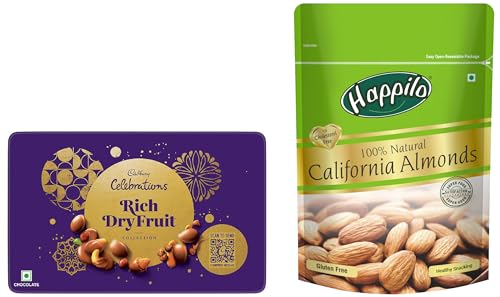 Image of Cadbury Chocolate Gift Pack with Happilo California Almonds 200g