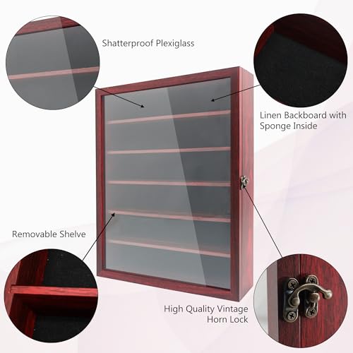 Image of Shadow Box Frame with Removable Shelves, Red 12x16 Deep Memory Box Display Case for Keepsake Collectibles, Coins Military Medals Pins Wedding Flowers