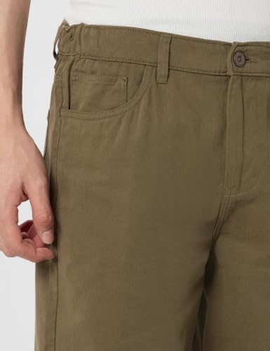 Image of The Indian Garage Co Men Slim Fit Solid Mid-Rise Chino Shorts