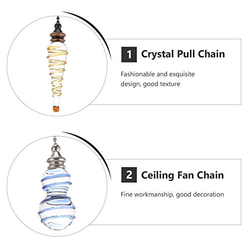 Mobestech 2Pcs Lâmpada de Cristal Puxar Ventilador de Teto Lâmpada de Cristal Puxar Cadeia Extensor