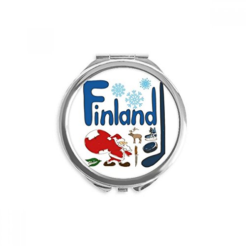 Miroir maquillage portable motif Finlande pour vos retouches beauté en voyage