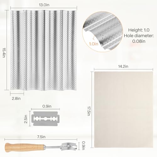 Spmarkt Silver French Baguette Bread Pan Kit, Non-Stick Baguette Tray with Proofing Cloth, Bread Lame for Baking by Spmarkt - Image 8
