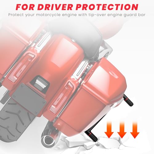 Image of Rear Saddlebag Guard Crash Bar Bracket Kit Fit For Harley Touring Street Glide Road King Road Glide Electra Glide Ultra Limited CVO Black Motorcycle Bumpers 2009-2023