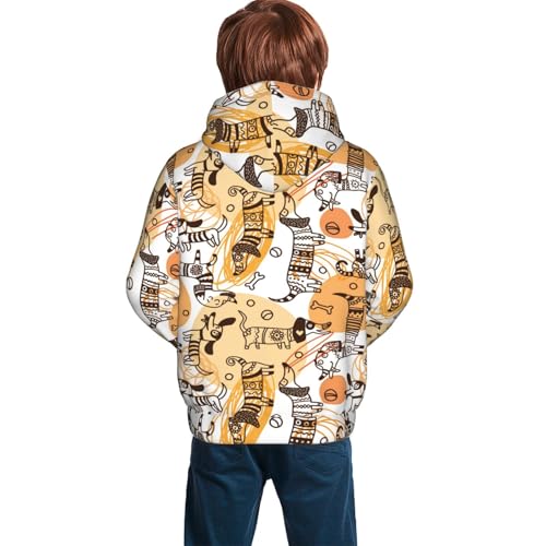 Doodle Dogs Kid Hoodies Boys Sweatshirts Girls Pullover with Pocket4