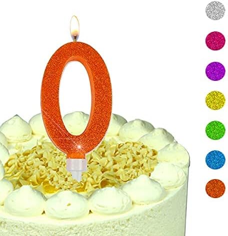 Trendhaus941992 Birthday Fun Number 0 Glitter Maxi Candle, Multi-Color