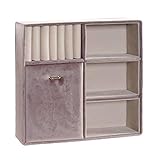 Joyero velver poliester anillero beige 25x25x6 cm