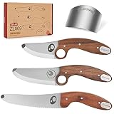 ZLemma Kids Real Chef Knife Set with Wooden Handle & Stainless Steel Blade