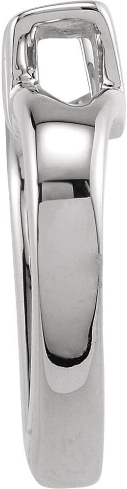 Semi-Polished 14k White Gold Heart Shape Pendant Enhancer Fine Jewelry for Women Gifts for Her (19.5x18.25mm, Mounting Only, Not All Stones Included)