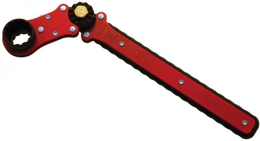 Reed Tool Thru-Bolt 2-in-1 Adjustable Ratchet Wrench 1 1/16" and 1 1/4"