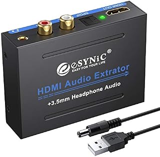 eSynic 1080P HDMI Audio Extractor HDMI to HDMI + Optical TOSLINK SPDIF +