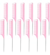 Rat Tail Combs 12 PCS, Parting Combs for Braiding Hair Carbon fiber heat-resistant anti-static,fo...