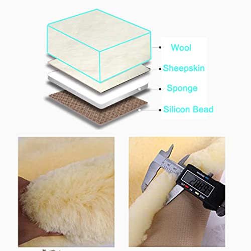 Ogland Natural Fur Sheepskin Universal Car Seat Covers For Seat Cushion Auto Accessories, For 1 Front Seat(3 Pack Front, White) #TOP4