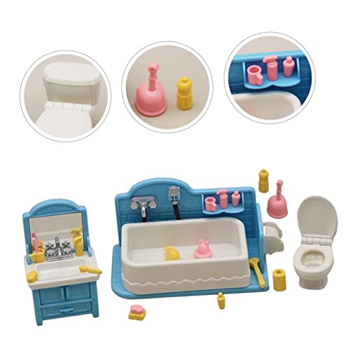 Toyvian 1 Conjunto De Brinquedos Para Lavatório De Casa De Boneca Móveis De Casa Minúsculos Acessóri