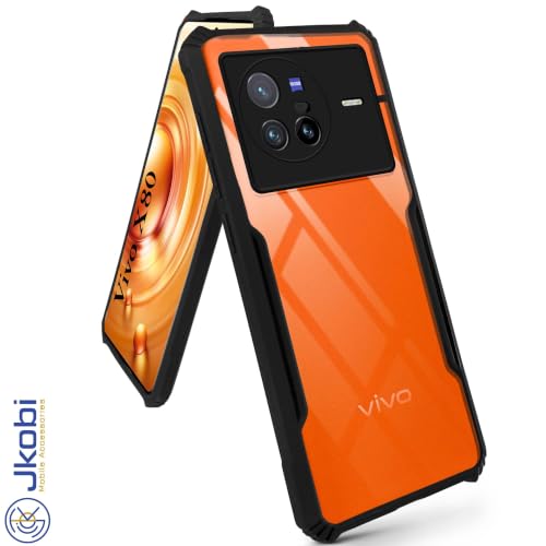 Image of Jkobi Hybrid Back Cover Case for Vivo X80 (Shockproof with Polycarbonate Clear Panel | Professional Black)