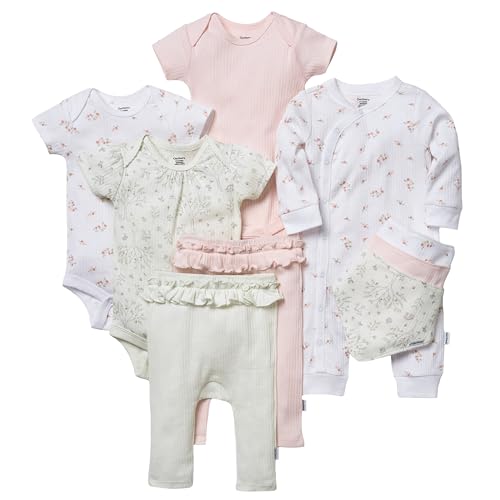 Image of Gerber Baby 9-piece Baby Gift Set for Newborn Boys & Girls - Premium Cotton Baby Essentials Layette Set