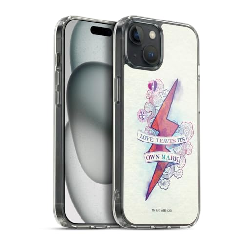 Image of Head Case Designs Officially Licensed Harry Potter Love Leaves Its Own Mark Scar Deathly Hallows XXVI Gel Case [Military Grade Protection] Compatible with Apple iPhone 15 and Compatible with MagSafe