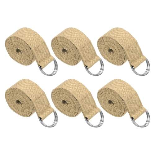 PATIKIL Yogagurt Zum Dehnen 8ft 6Stk Yoga Band Baumwoll Khaki