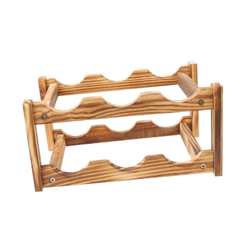 Soporte europeo de vino de madera para 1 botella miniatura 1