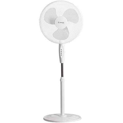 UBOON Ventilador de Pie Ø40cm de 40W 3 Velocidades Comfort Blanco Home.
