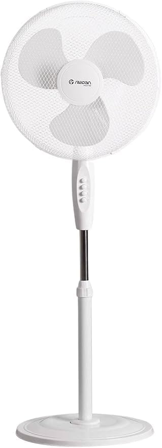UBOON Ventilador de Pie Ø40cm de 40W 3 Velocidades Comfort Blanco Home.