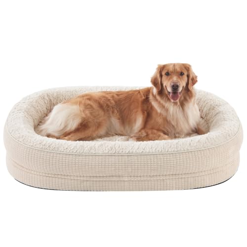 JOEJOY XL Orthopedic Dog Bed for Large Dogs, 360° Oval Bolster, 45"