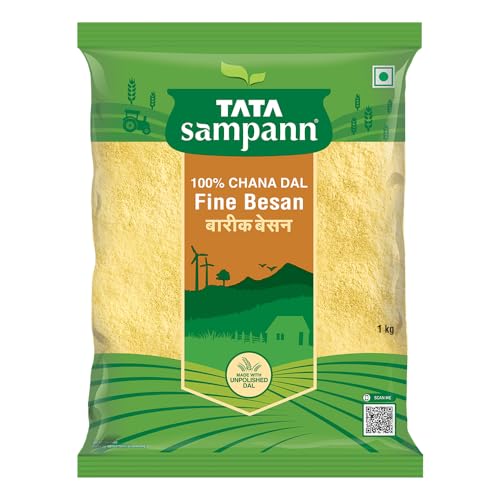 Tata Sampann 100% Chana Dal Fine Besan, Gram Flour, 1 Kg Tata Sampann 100% Chana Dal Fine Besan, Gram Flour, 1 Kg