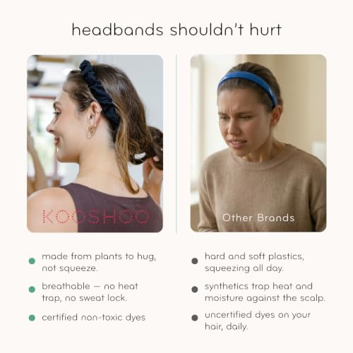 Image of KOOSHOO Head-Band for Men and Women - Durable, Plant-Based Hair Accessory - Versatile Sports Sweatband - Elastic Thick Sweat Band for Women & Men - Great for Running, Yoga, Exercise, etc