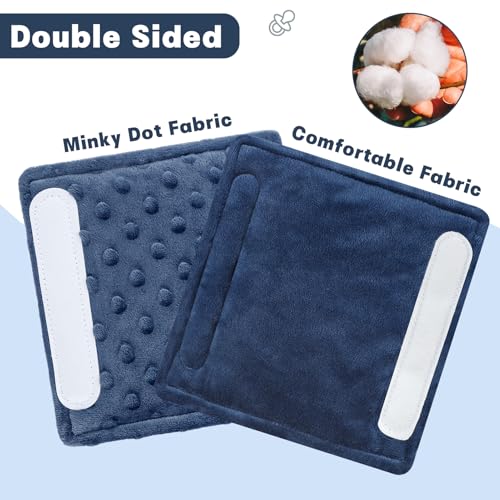 Image of GFU Car Seat Strap Pads for Baby, Soft Shoulder Pads for Comfort, Reversible Seatbelt Covers for Kids, Perfect for Baby Car Seat, Stroller, Swing, High Chair, Size: 6.5 x 6.5 inch, Blue