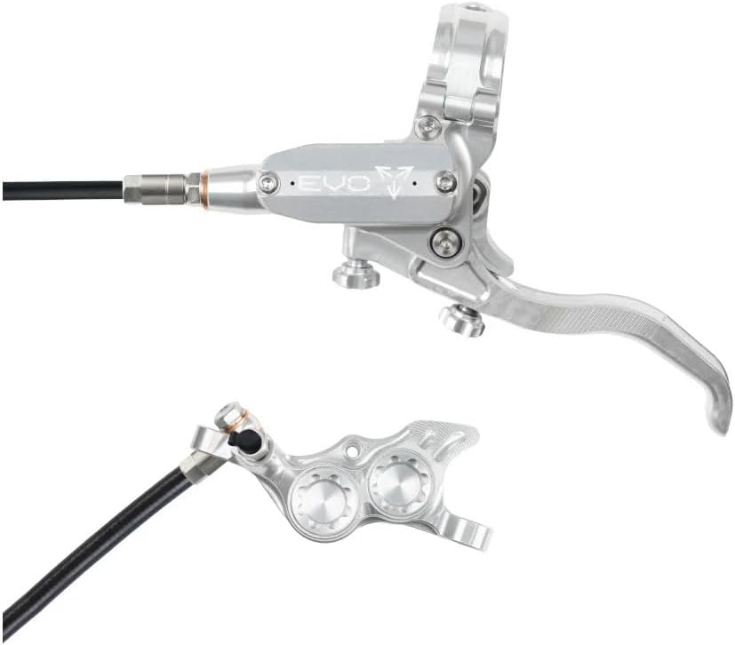 Hope Tech 4 Evo TR4 Disc Brake - 4-Piston Hydraulic MTB Brake with Reach Adjustment, Post Mount 74mm, Silver Finish, High-Performance Trail Braking System with Enhanced Modulation, Smooth Lever Feel,