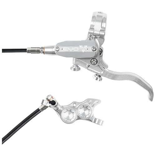 Hope Tech 4 Evo TR4 Disc Brake - 4-Piston Hydraulic MTB Brake with Reach Adjustment, Post Mount 74mm, Silver Finish, High-Performance Trail Braking System with Enhanced Modulation, Smooth Lever Feel,