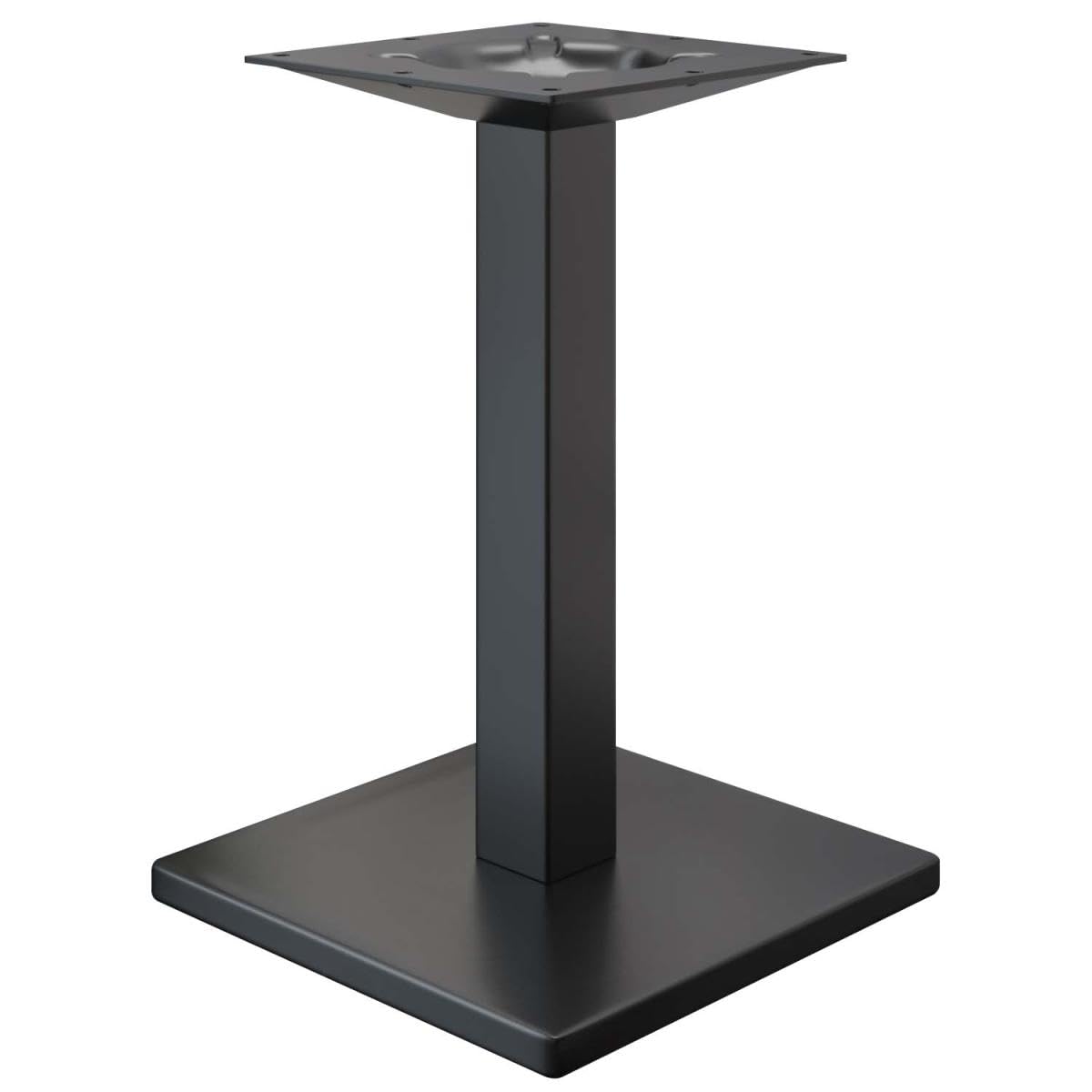 Madrid | Tischgestell für Esstisch, Schreibtisch | Tischbeine | Schwarz | Tischfüße | Bodenplatte: 45 x 45 cm | Säule: 8 cm | Gesamthöhe: 72 cm