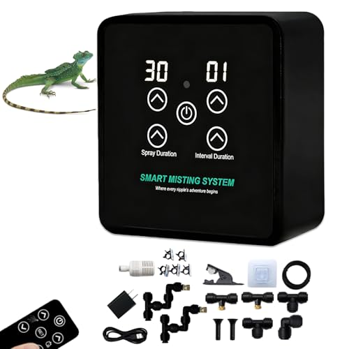 Brumisateur Terrarium avec Minuterie et Télécommande,Système de Brumisation Intelligent pour Reptiles,Humidificateur pour Reptiles,Système de Brumisation...