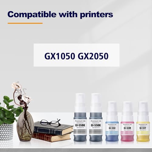Encre GI-55BK noire multipack de 2 haute capacité compatible Canon Maxify GX1050 - 2