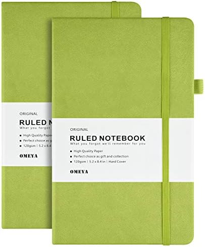 2 Pack Journal Notebooks, PU Leather Hardcover Lined Daily Journal with 120gsm Thick Paper, Pen Loop,Pocket, Tag Divider Notes, 128 Pages, (A5) 13.3 x 21.3cm-Rose