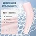 AUXDIQ 1 Pair Compression Arm Sleeves Men Women UV Sun Protection Cooling Sleeves Sports Compression Sleeves Pink