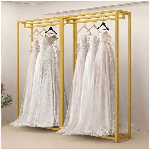 Heavy Duty Metal Garment Rack for Long Dresses - Commercial Wedding Dress Display Stand, Boutique Clothes Storage Organizer, Floor-Standing Clothing Rack for Retail