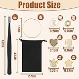 MOMOTONX 60 Set DIY Wine Glass Charms, 1040 Letter Beads 300 Gold Bead Charms 60 Rings for Stem Glasses, Personalized Wine Glass Markers Tags for Wedding Party Decorations (White)