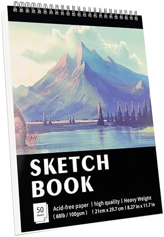 KINSPORY Bloc de Dibujo A4, 50 Hojas / 100 Páginas, Sketchbook 10...
