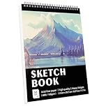 KINSPORY Sketchbook A4, Sketch Pad - 21 x 29.7cm, 100 Pages (50 Sheets) 100gsm Acid-Free Art Drawing Pad, Spiral Bound Drawing Paper, Painting Writing Sketching Pad for Kids Adult Teens Girls Boys