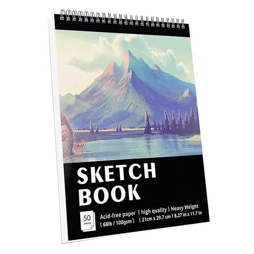 KINSPORY Bloc de Dibujo A4, 50 Hojas / 100 Páginas, Sketchbook 100 g/m², Bloc de Dibujo Encuadernado en Espiral, Papel de Dibujo Artístico Libre de Ácido, Escritura y Dibujo para Niños y Adultos