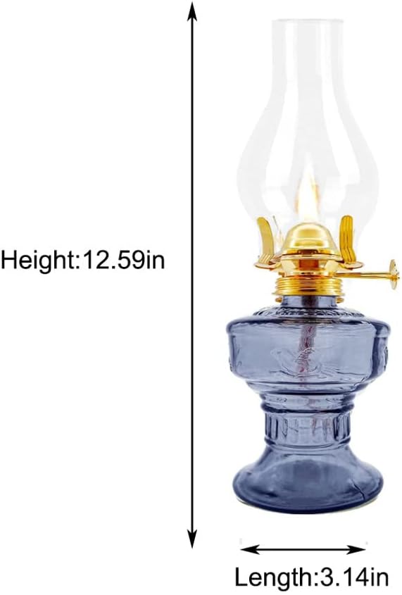Retro Bedroom Bedside Lamp American Horse Oil Lamp Metal and Glass Desk Light Decorate Oil Lantern Adjustable, Illuminated Transparent Multiple Colors Kerosene Lamp for Living Room Restaurant