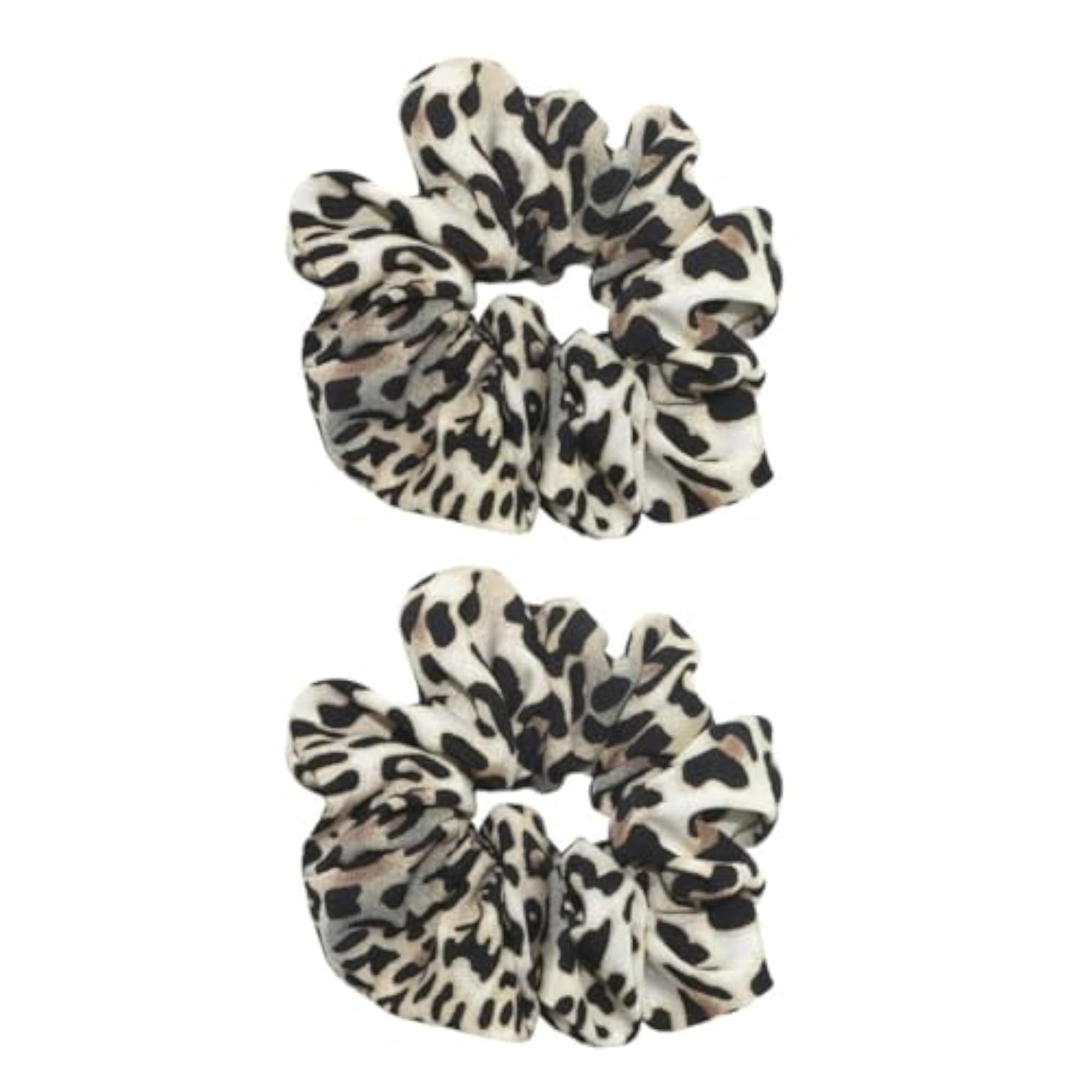 2 Pieces Women's Leopard Scrunchies Ponytail Holder, Light Leopard